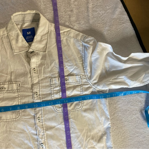 Michael Brandon Mens S Button Down Shirt Long Sleeve Pockets Casual Adult Party - Picture 10 of 11